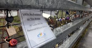 City removing ‘love locks’ from bridge over Donkey Creek